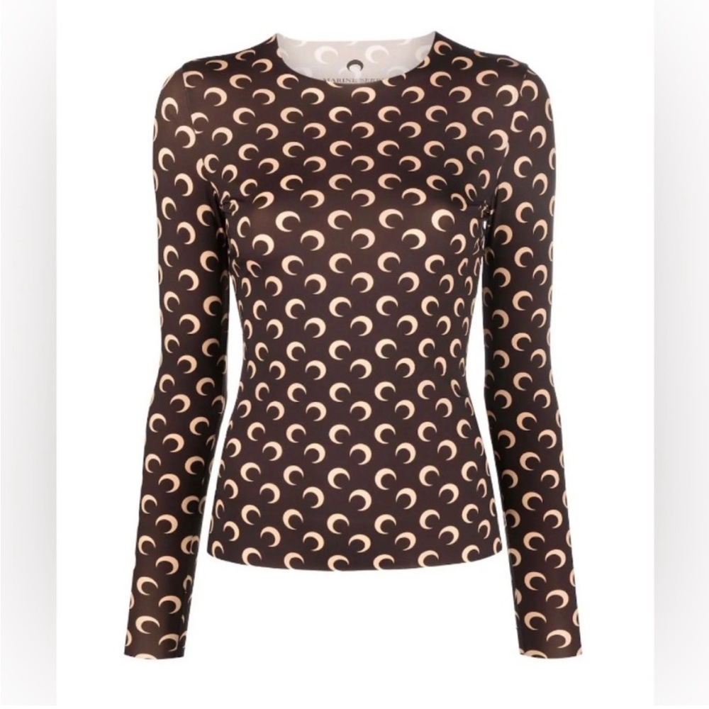 Marine Serre Crescent Moon Brown Top